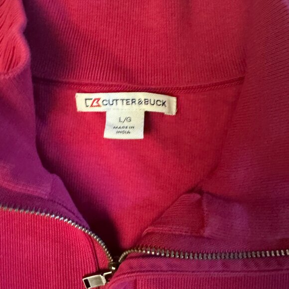 Cutter & Buck 1/4 Zip Pullover Sweater Red Men’s Size L Golf Casual - Picture 3 of 6